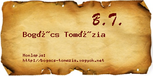 Bogács Tomázia névjegykártya